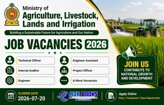 Technical Officer, Internal Auditor, Engineer, Engineer Assistant, Project Officer & More Vacancies – Ministry of Agriculture, Livestock, Lands and Irrigation 2026